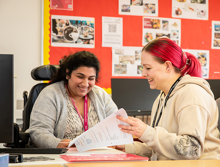 Students helping to support in classrooms