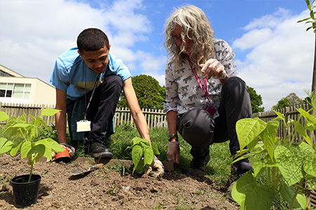 Student in the garden